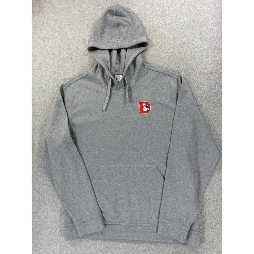 Denver Broncos Stitched Logo Stadium Football Hoodie Sweatshirt (Men's Large)